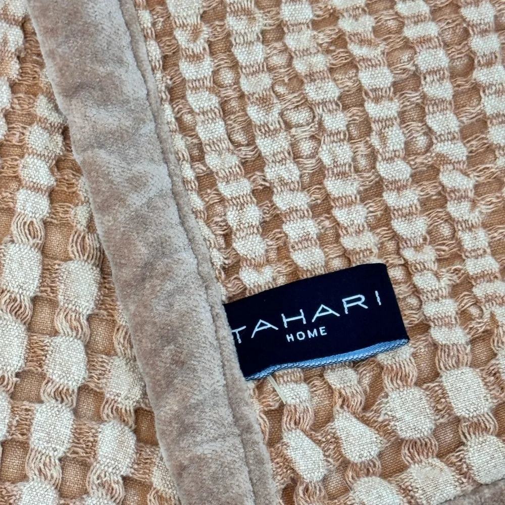 Tahari Home Rust Orange Textured Table Runner 16”x90”